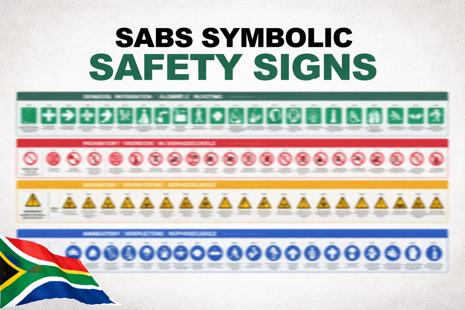 SABS Approved Symbolic Safety Signs Chart - Complete Range