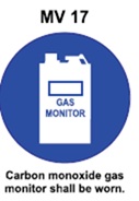 MV17 - Carbon monoxide gas monitor shall be worn