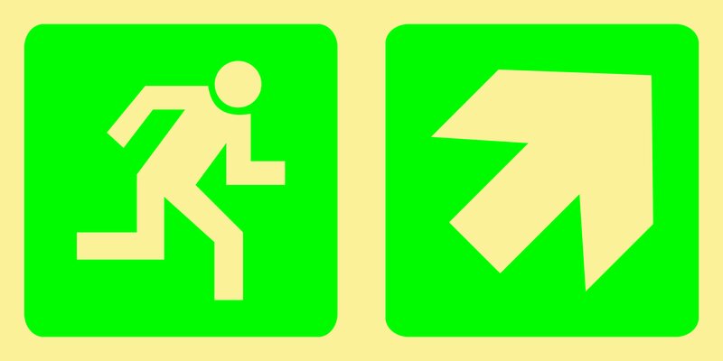 E11 - Running man with arrow (up-right)