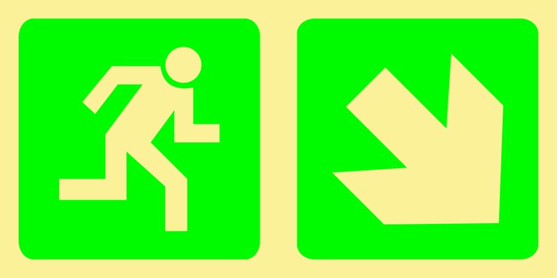 E13 - Running man with arrow (down-right)