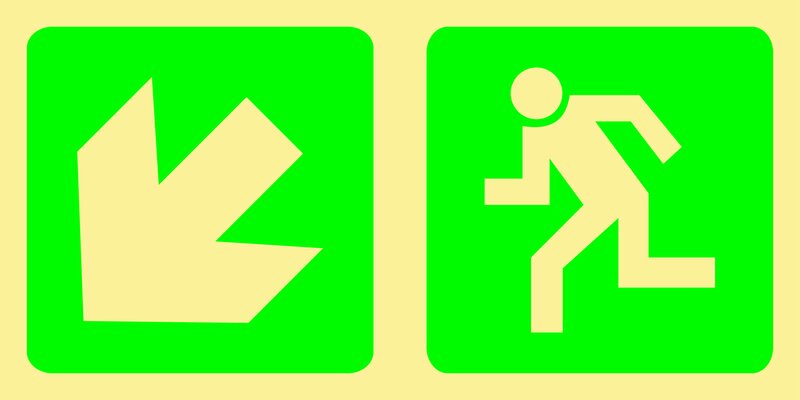 E14 - Running man with arrow (down-left)