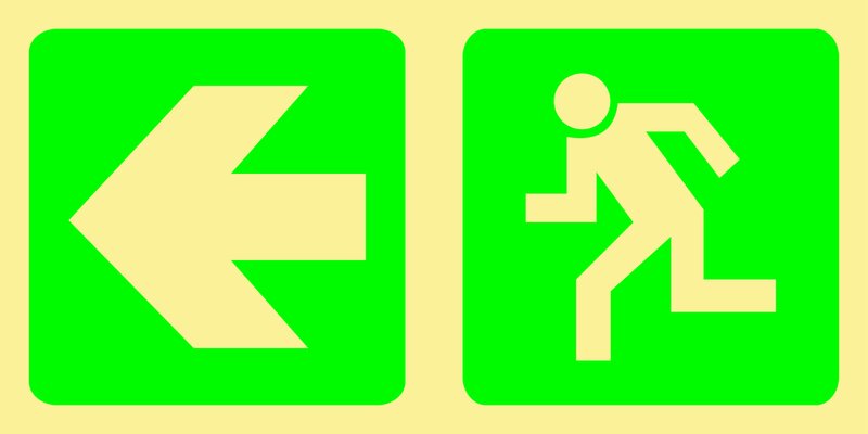 E2 - Running man with arrow (left)