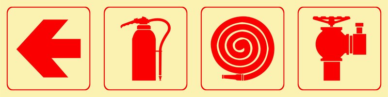 F2 - Arrow left + extinguisher + hose reel + bell