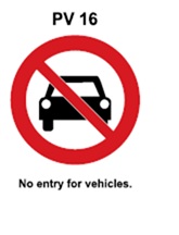 PV16 - No entry for vehicles