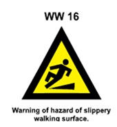 WW16 - Warning of slippery walking surface