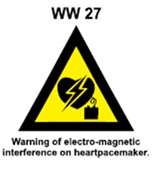 WW27 - Warning of electro-magnetic interference on heartpacemaker